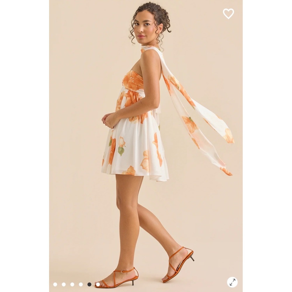 Altar'd State Floral Strapless Mini Dress with Scarf Detail Size Medium - Picture 4 of 11